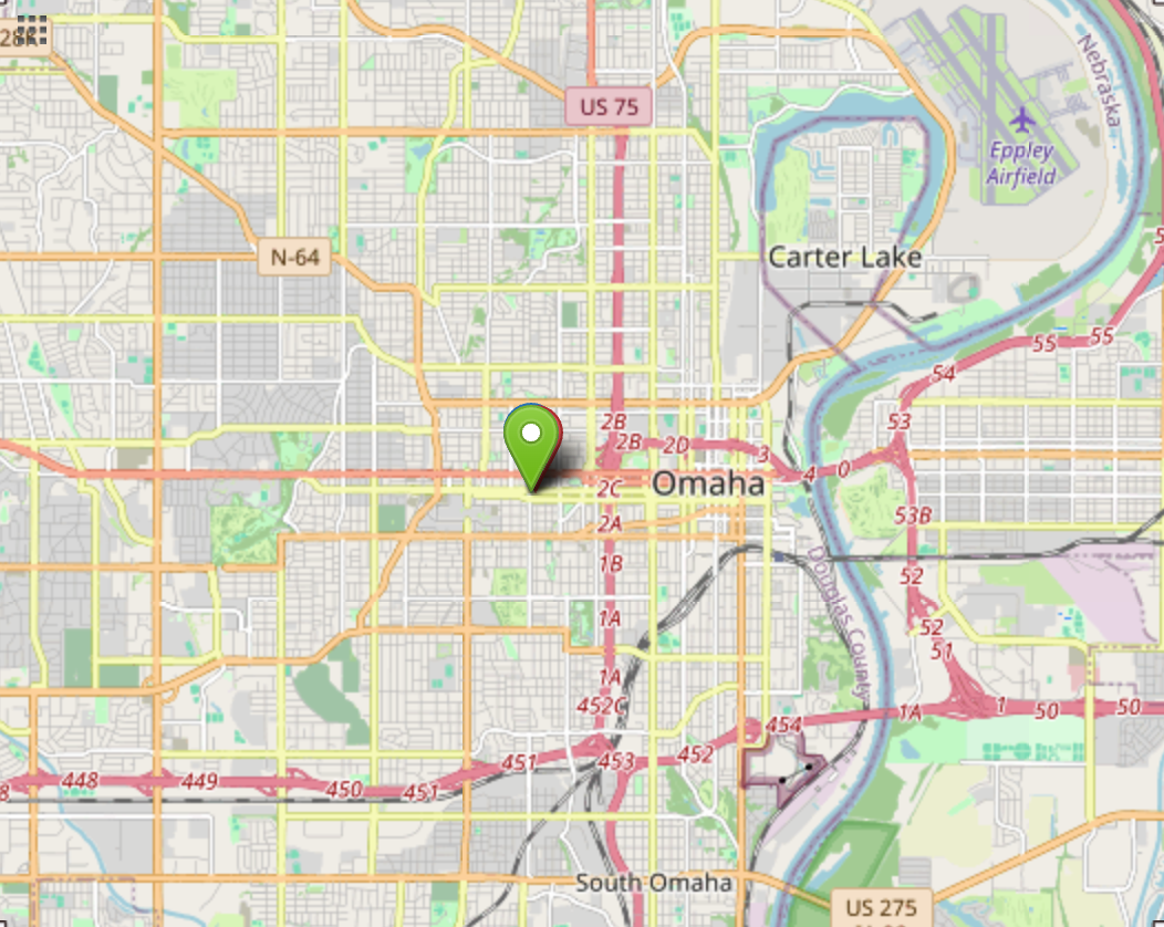 Map of Omaha, Nebraska